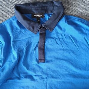 Express Men's Polo Shirt in Blue and Navy